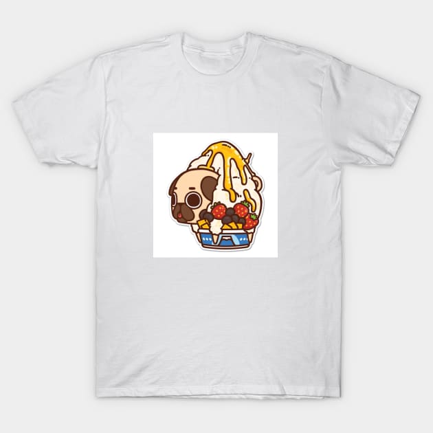 Pug Ice-cream T-Shirt by HELLINISMOS